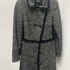 The Limited Monochrome Tweed Trench Coat